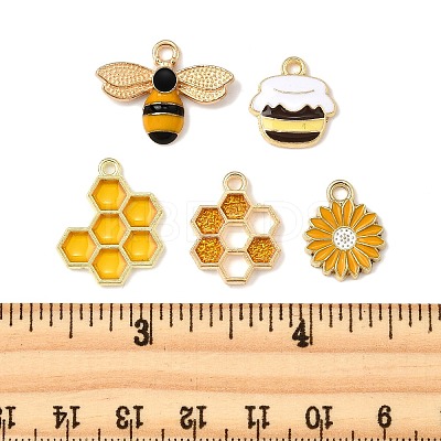20Pcs 5 Styles Alloy Enamel Pendants ENAM-FP0002-57-1