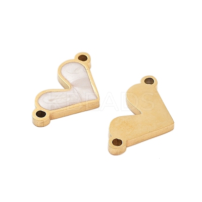 304 Stainless Steel White Enamel Connector Charms STAS-Z078-12G-1