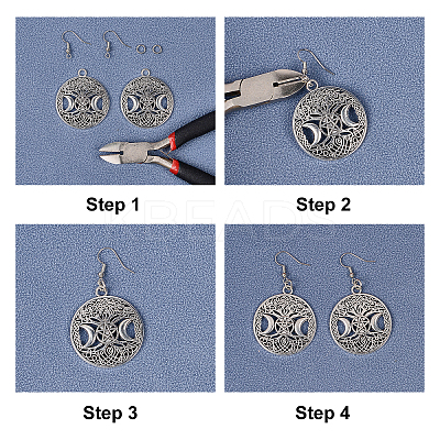 30Pcs 3 Colors Tibetan Style Hollow Alloy Pendants TIBEP-NB0001-25-1