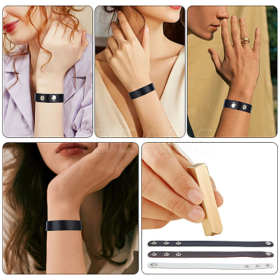 18Pcs PU Leather Snap Bracelets for Women Men BJEW-CY0001-13B-1