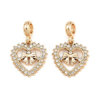 Alloy Crystal Rhinestone European Dangle Charms AL-CBAC2D3-13G-1