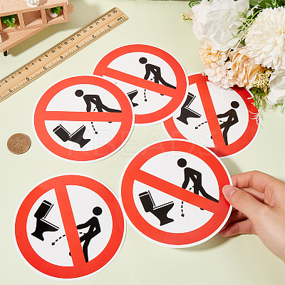 PVC No Peeing Sign Stickers AJEW-WH20006-101B-1