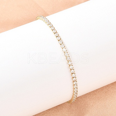 304 Stainless Steel Micro Pave Cubic Zirconia Tennis Bracelets for Women BJEW-A146-01G-1
