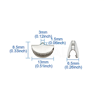 Iron Ribbon Crimp Ends IFIN-TAC001-06A-P-1