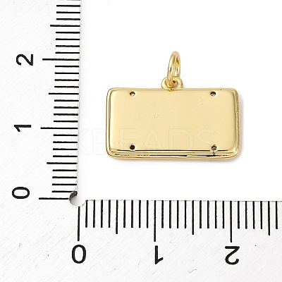 Brass Micro Pave Cubic Zirconia Pendants KK-P308-36G-1