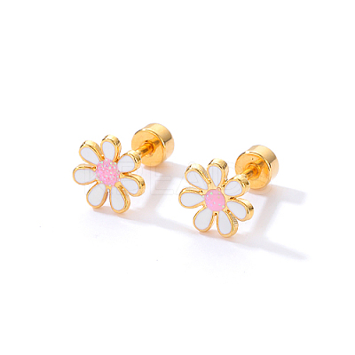 Real 18K Gold Plated 201 Stainless Steel Stud Earrings for Women TL9676-1-1