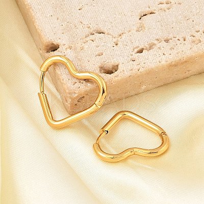 PVD Vacuum Plating 201 Stainless Steel Heart Hoop Earrings EJEW-Q002-03G-1