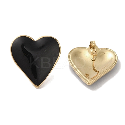Heart 304 Stainless Steel Enamel Stud Earrings for Women EJEW-I303-21G-02-1