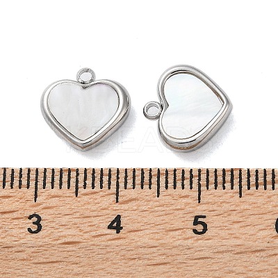 304 Stainless Steel with Synthetic Shell Charms STAS-G338-06P-1