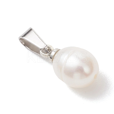 Natural Cultured Freshwater Pearl Rice Charms PALLOY-JF04961-1