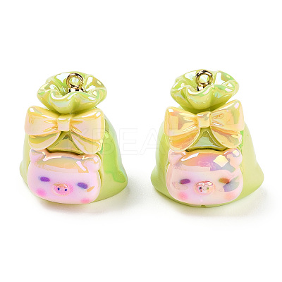 UV Plated Rainbow Resin Pendants RESI-N039-01-1