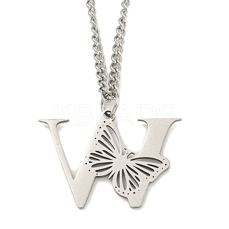 201 Stainless Steel Necklaces NJEW-Q336-01W-P-1
