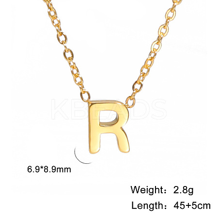 201 Stainless Steel Initial Pendant Necklaces FS-WG78A3B-18-1