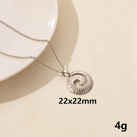 304 Stainless Steel Shell Pendant Necklaces for Women MD4467-7-1