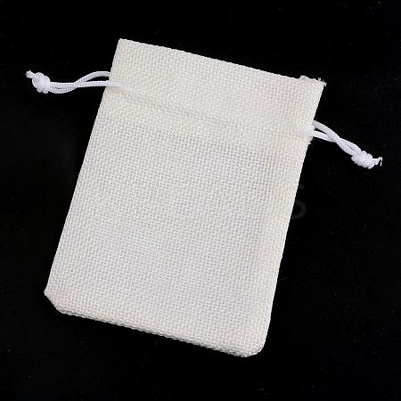 Polyester Imitation Burlap Packing Pouches Drawstring Bags ABAG-R005-9x12-21-1