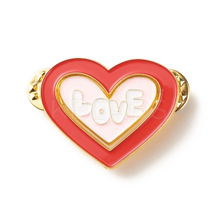 Love Word Heart Flipped Enamel Pins Set JEWB-C012-03A-1