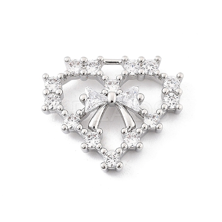 Brass Micro Pave Clear Cubic Zirconia Pendants LS-KK-K371-29B-P-1
