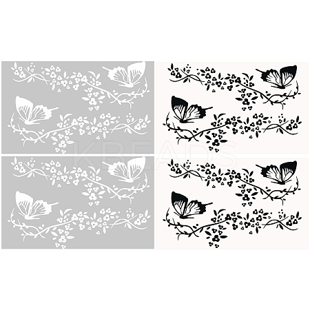 4Pcs 2 Colors PVC Cartoon Self Adhesive Car Stickers STIC-GF0001-34-1