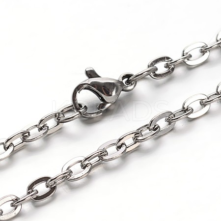 Tarnish Resistant 304 Stainless Steel Cable Chains Necklaces LS-NJEW-O058-12P-1