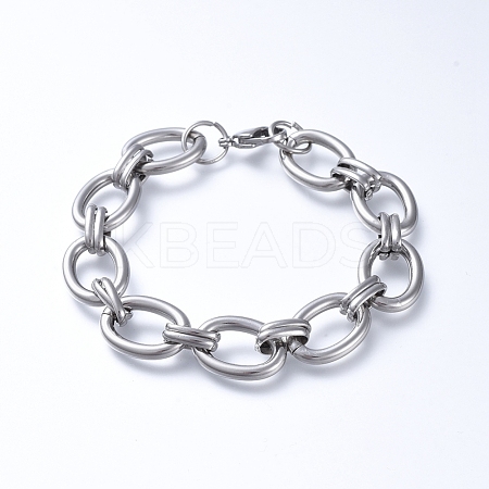 Tarnish Resistant 304 Stainless Steel Chain Bracelets BJEW-F407-01-P-1