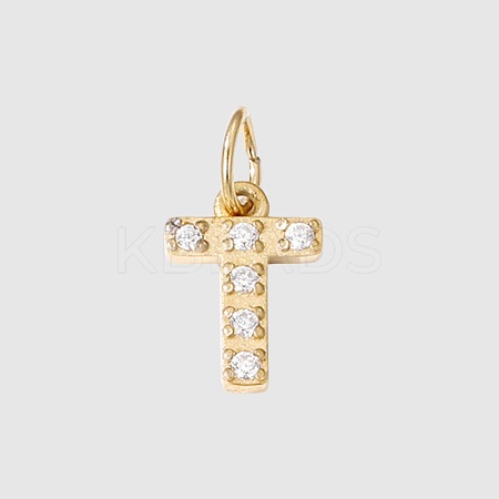 Stainless Steel Cubic Zirconia Pendants with Jump Rings FIND-PW0024-08T-1