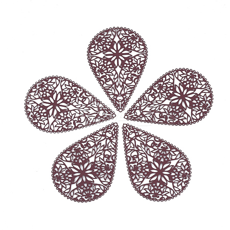 430 Stainless Steel Filigree Pendants STAS-S108-15C-1