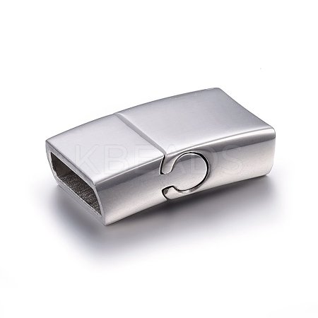 Tarnish Resistant 304 Stainless Steel Magnetic Clasps with Glue-in Ends STAS-E440-49P-1
