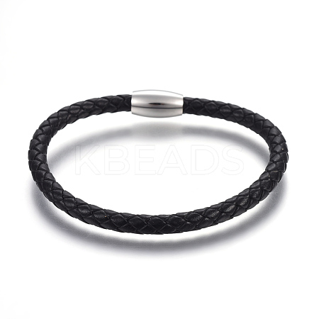 Leather Braided Cord Bracelets BJEW-E352-16P-1