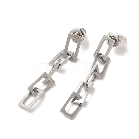 Non-Tarnish 304 Stainless Steel Chain Dangle Stud Earrings for Women LS-EJEW-Q781-27P-1