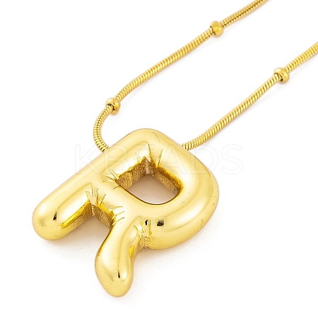 Ion Plating(IP) Initial Letter 304 Stainless Steel Pendant Necklace NJEW-R265-05G-R-1