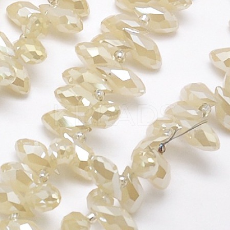 Electroplate Glass Beads Strands EGLA-A001-6x12mm-F02-1