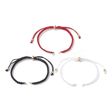 3Pcs 3 Colors Braided Nylon Cord Slider Bracelet Making AJEW-JB01236-1