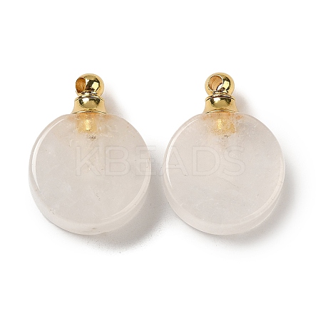 Natural Quartz Crystal Perfume Bottle Pendants G-Z039-02G-01-1