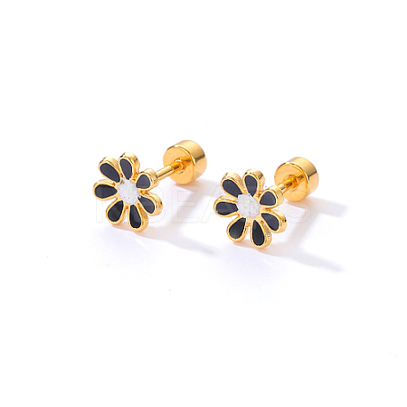 Real 18K Gold Plated 201 Stainless Steel Stud Earrings for Women TL9676-7-1