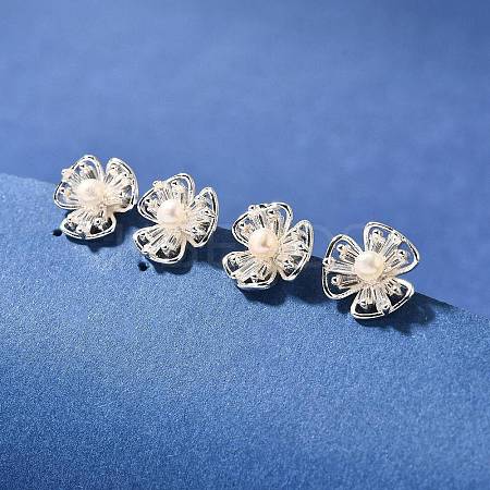 Natural Pearl Ear Studs EJEW-L099-10S-1
