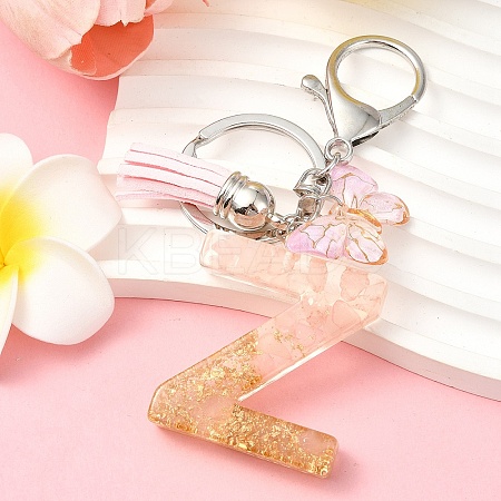 Resin & Acrylic & Faux Suede Tassel Keychain KEYC-YW00123-26-1