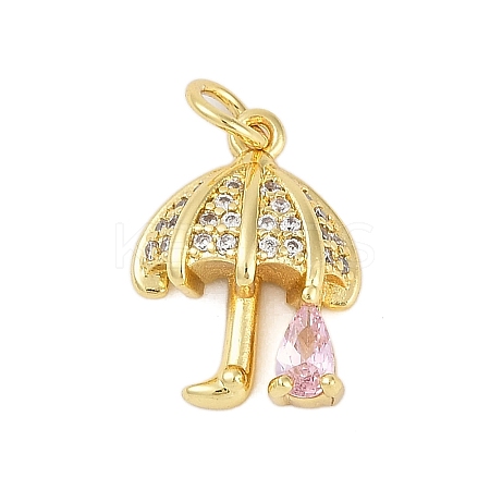 Rack Plating Brass Micro Pave Cubic Zirconia Pendants KK-R166-02G-05-1