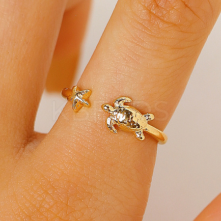 Brass Cuff Open Rings for Women WG48137-02-1