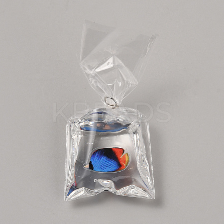 Transparent Resin Big Pendants RESI-TAC0018-28A-1