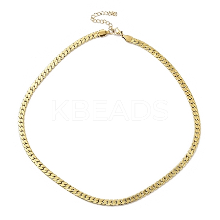 Ion Plating(IP) 304 Stainless Steel Cuban Link Chain Necklace NJEW-K249-01A-G-1