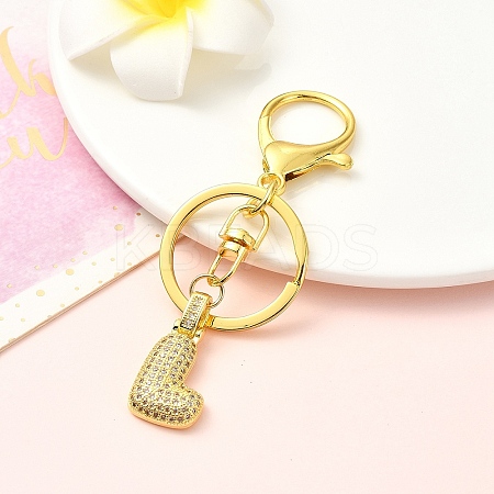 Brass Micro Pave Cubic Zirconia Keychain KEYC-YW00089-12-1