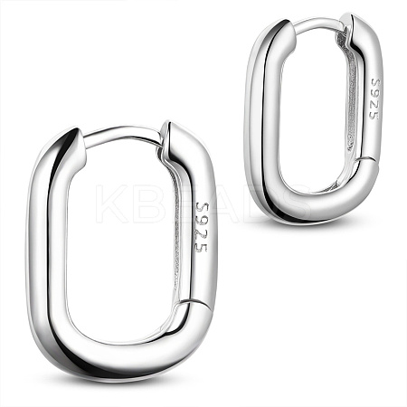 SHEGRACE Rhodium Plated 925 Sterling Silver Hoop Earrings JE834A-01-1