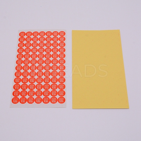Size XXL Clothing Size Round Sticker Labels DIY-WH0209-86E-1