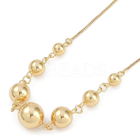 Brass Round Ball Bib Necklaces for Women NJEW-U015-03G-1