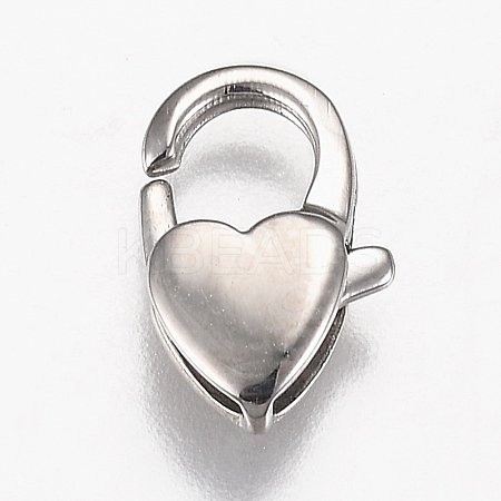 Tarnish Resistant Polished 316 Surgical Stainless Steel Lobster Claw Clasps STAS-Z013-08P-1