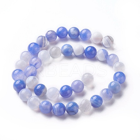 Natural Banded Agate Beads Strands G-P434-09A-A-1