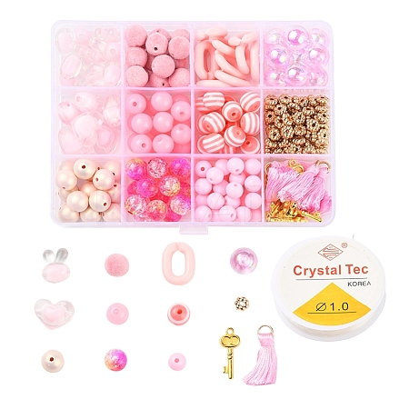 167Pcs Flower & Geometry Acrylic & Resin Beads DIY-YW0002-55-1