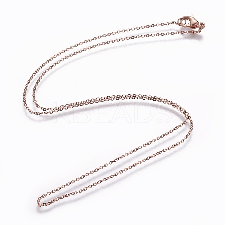 304 Stainless Steel Cable Chain Necklaces LS-NJEW-P248-01RG-1