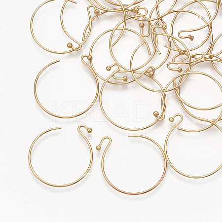 Brass Earring Hooks KK-T035-102G-1