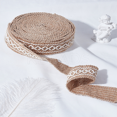 1 Rolls Flat Burlap Lace Ribbons OCOR-LP0001-22-1